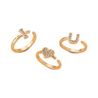 South Korean Diamond Letter Love Valentine's Day Ring Set Simple Fashion Alloy Ring main image 6