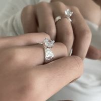 Niche Fashion Index Finger Ring Inlaid Gemstone Flowing Light Luxury Open Ring main image 4