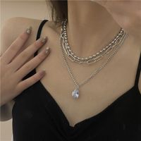 Fashion Multi-layered Simple Necklace Titamium Steel Sweater Chain main image 4