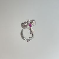 French Retro Light Luxury Niche Simple Diamond Cross Ring Couple Open Ring main image 5