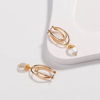 European And American Fashion Hand-wound Pearl Alloy Earrings Wholesale main image 4