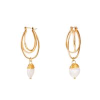 European And American Fashion Hand-wound Pearl Alloy Earrings Wholesale main image 6