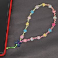 New Rainbow Pearl Shell Star Letter Beaded Mobile Phone Chain sku image 2
