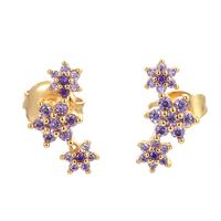 Korean Version Of Flower Copper Zircon Earrings sku image 4