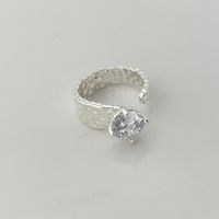 Niche Fashion Index Finger Ring Inlaid Gemstone Flowing Light Luxury Open Ring sku image 2
