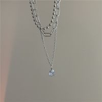 Mode Mehrschichtige Einfache Halskette Titan Stahl Pullover Kette sku image 1
