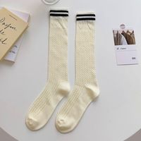 College Style Calf Socks Spring And Autumn Middle Tube Socks Striped Hollow Cotton Socks sku image 3
