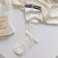 College Style Calf Socks Spring And Autumn Middle Tube Socks Striped Hollow Cotton Socks sku image 13
