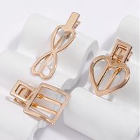 3 Pieces Classic Fashion Geometric Hollow Gold Hair Clips main image 3
