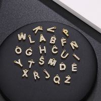 New Diy English Letter Micro Zircon Pendant Copper Pendant main image 3