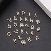 New Diy English Letter Micro Zircon Pendant Copper Pendant main image 4