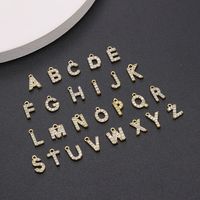 New Diy English Letter Micro Zircon Pendant Copper Pendant main image 5