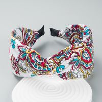 Fashion Wide-brimmed Cross-print Fabric Headband main image 3