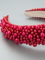 Large And Small Pearl Sponge Thickened Red Headband Wholesale main image 5