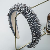 Exaggerated Wide-brimmed Pearl Headband Wholesale main image 1