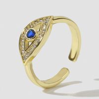 Fashion Copper Inlaid Zircon Eye Open Ring Wholesale Jewelry main image 1
