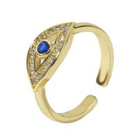 Fashion Copper Inlaid Zircon Eye Open Ring Wholesale Jewelry main image 6
