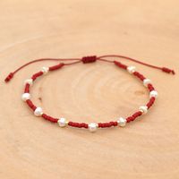 Bohemian Myuki Beads Handmade Woven Freshwater Pearl Rope Bracelet main image 4