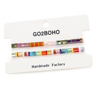 Simple Glass Tila Bead Hand-beaded Rainbow Stacked Bracelet Set main image 5