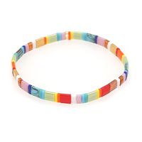 Simple Glass Tila Bead Hand-beaded Rainbow Stacked Bracelet Set main image 6