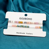 Bohemian Style New 2 Sets Simple Tila Glass Beads Rainbow Small Bracelet main image 1