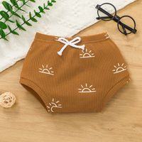Summer Baby Pit Strip Short-sleeved Romper Set Casual Solid Color Baby Briefs Two-piece Set main image 5