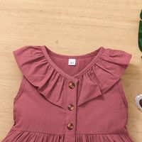 2022 Wholesale New Girls Vest Dress Casual Children's Solid Color Sleeveless Skirt main image 3