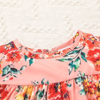 2022 Summer Little Girl Princess Skirt Flower Flying Sleeve Print Dress Wholesale main image 3