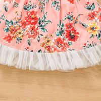 2022 Summer Little Girl Princess Skirt Flower Flying Sleeve Print Dress Wholesale main image 4