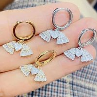 Fashion Angel Wings Earrings Simple Personality Heart-shape Copper Earrings sku image 1