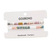 Bohemian Style New 2 Sets Simple Tila Glass Beads Rainbow Small Bracelet sku image 3