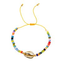 Bohemian Glass Beads Rainbow Female Natural Shell Glass Eye Bracelet Set sku image 7