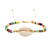 Bohemian Glass Beads Rainbow Female Natural Shell Glass Eye Bracelet Set sku image 6