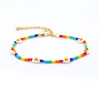 Fashion Miyuki Beads Rainbow Daisy Bracelet Necklace Jewelry Set sku image 1