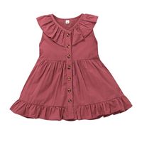 2022 Wholesale New Girls Vest Dress Casual Children's Solid Color Sleeveless Skirt sku image 1