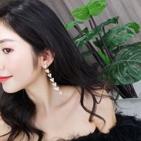 Fashion Long Asymmetric Rhinestone Heart Shaped Metal Earrings main image 11