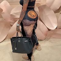 Falda Con Estampado De Dólar Y Borlas Laterales Delgadas De Nueva Moda De Invierno Para Mujer main image 5