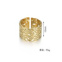 French Retro Simple Stainless Steel 14k Hollow Open Wide Index Finger Ring main image 4