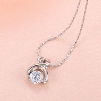 Fashion Heart-shaped Necklace Inlaid Diamond Alloy Collarbone Chain main image 6