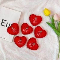 Cute Cherry Heart-shaped Handy Makeup Double-sided Portable Mirror main image 5