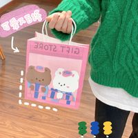 Cute Simple Cartoon Girl Paper Portable Shopping Packaging Bag main image 5