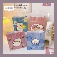 Cute Simple Cartoon White Paper Portable Shopping Packaging Bag main image 4