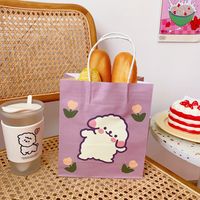 Cute Simple Cartoon White Paper Portable Shopping Packaging Bag main image 5