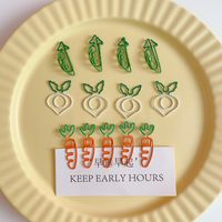 Cartoon Cute Fruit Carrot White Radish Note Clip Simulation Paper Clip Office Stationery main image 1