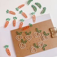 Cartoon Cute Fruit Carrot White Radish Note Clip Simulation Paper Clip Office Stationery main image 4