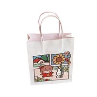 Cute Simple Cartoon White Paper Portable Shopping Packaging Gift Storage Bag main image 6