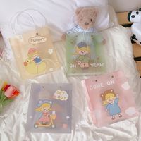 Cute New Cartoon Girl Portable Shopping Packaging Gift Bag Storage main image 1