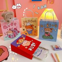 Cute Simple Cartoon Girl Paper Portable Shopping Packaging Bag main image 3