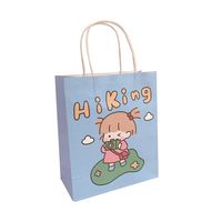 Cute Simple Cartoon Girl Paper Portable Shopping Packaging Bag main image 6