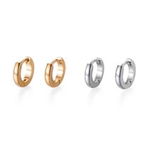 Simple Geometric Plain Titanium Steel Metal Hoop Earrings Wholesale main image 3